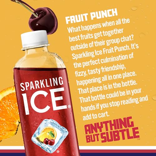 Sparkling Ice, Fruit Punch Sparkling Water, Zero Sugar Flavored Water, with Vitamins Sparkling ICEUS supplements