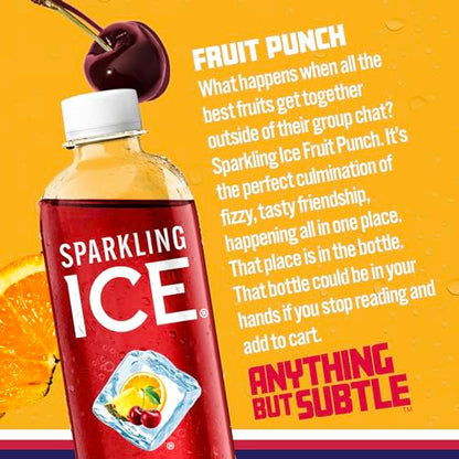 Sparkling Ice, Fruit Punch Sparkling Water, Zero Sugar Flavored Water, with Vitamins Sparkling ICEUS supplements
