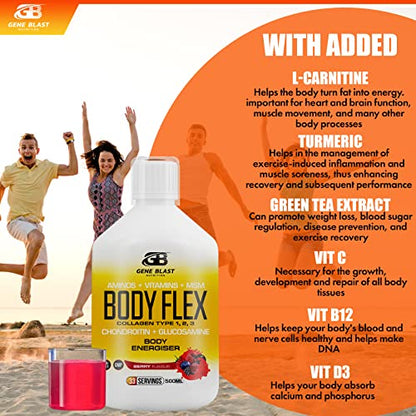Gene Blast Body Flex, Liquid Joint Supplement w/Hydrolysed Collagen Type1 2 3 Plus Glucosamine GENE BLASTUS supplements