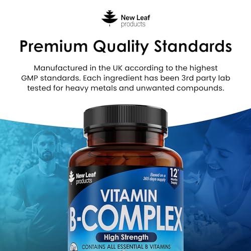 Vitamin B Complex - 365 Small Tablets (One Year Supply) High Strength All 8 B Vitamins NEW LEAF PRODUCTSUS supplements