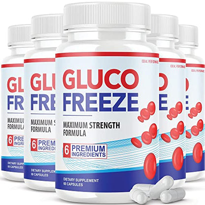 (5 Pack) Glucofreeze Pills - Official Formula Gluco Freeze Pills - Glucofreeze Pills IDEAL PERFORMANCEUS supplements