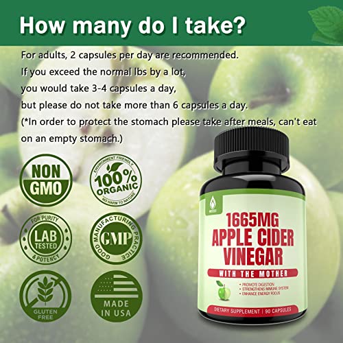 Sugar Free Apple Cider Vinegar Capsules with The Mother, New Formula with Milk Thistle EnvyDealAu supplements