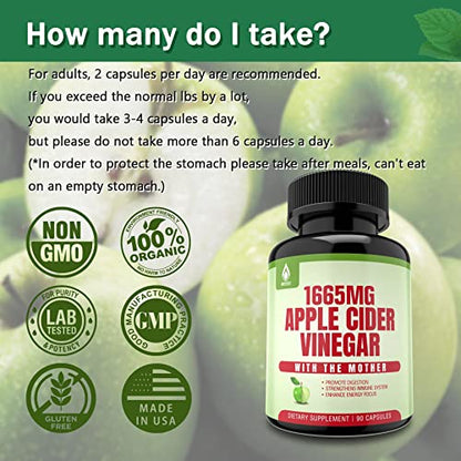 Sugar Free Apple Cider Vinegar Capsules with The Mother, New Formula with Milk Thistle EnvyDealUS supplements