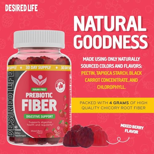 Desired Life Sugar Free Prebiotic Fiber Gummies for Adults and Kids Mixed Berry Flavor Desired LifeAu supplements