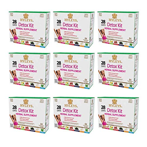 Hyleys Detox Tea for Cleanse and Weight Loss - 28 Day Kit - 84 Tea Bags (9 Pack) HYLEYSUS supplements