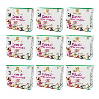 Hyleys Detox Tea for Cleanse and Weight Loss - 28 Day Kit - 84 Tea Bags (9 Pack) HYLEYSUS supplements