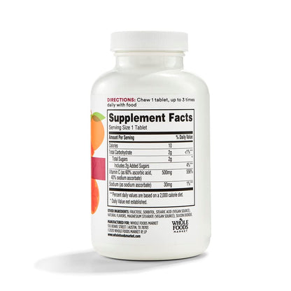 365 by Whole Foods Market, Vitamin C Chewable 500Mg, 100 Tablets 365 by Whole Foods MarketUS supplements