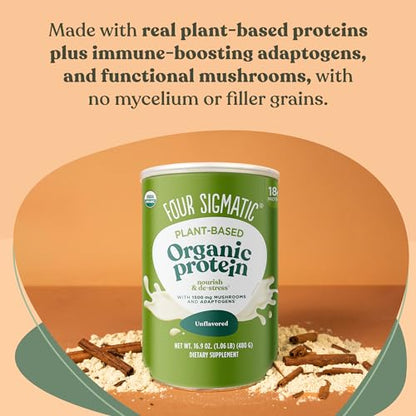 Four Sigmatic Organic Plant-Based Protein Powder Unflavored Protein with Lion’s Mane Four SigmaticUS supplements