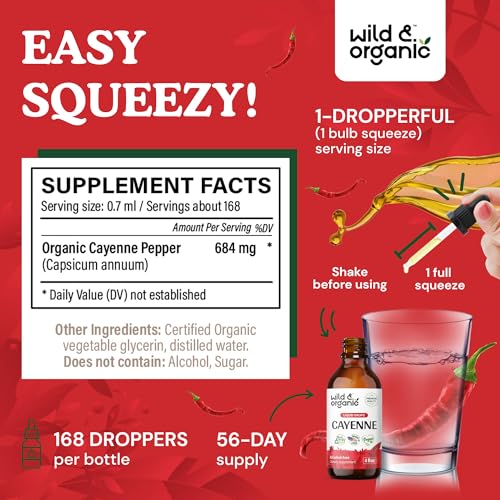 Cayenne Pepper Supplements - Organic Cayenne Pepper Tincture - Cayenne Pepper Liquid Wild & OrganicUS supplements
