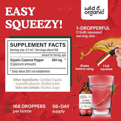 Cayenne Pepper Supplements - Organic Cayenne Pepper Tincture - Cayenne Pepper Liquid Wild & OrganicUS supplements
