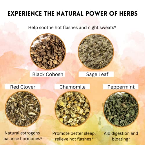 Menopause Tea for Cooling, Hormonal Balance, Relief from Hot Flashes, Night Sweats PCOS Herbal TeaAu supplements