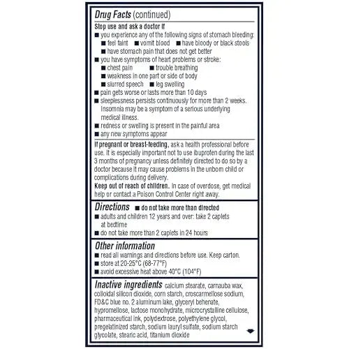 Advil PM Pain Reliever and Nighttime Sleep Aid, Pain Medicine with Ibuprofen for Pain Relief and Diphenhydramine Citrate for a Sleep Aid - 80 Coated Caplets AdvilAu supplements