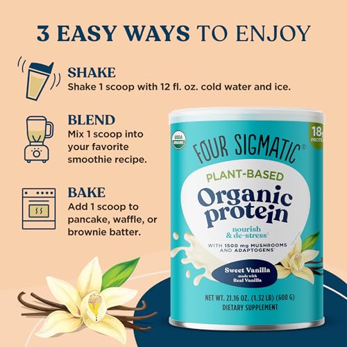 Four Sigmatic Organic Vegan Protein Powder | 18g Plant-Based Protein per Serving Four SigmaticUS supplements