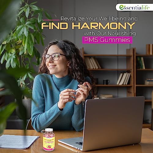 Happy Flow Strawberry-Flavor Chewable PMS Gummies | Hormone Balance Chasteberry EssentialifeAu supplements