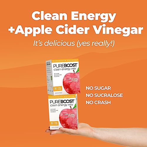 Pureboost Apple Cider Vinegar Superfoods Clean Energy Drink Mix, Boosted with 1,000 mg PureboostUS supplements