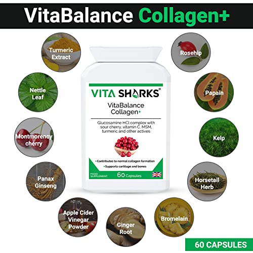 VitaBalance Collagen+ 60 Capsules for Skin, Hair, Nails, Joints & Connective Tissue Vita SharksAu supplements