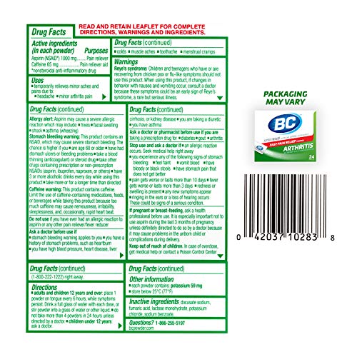 BC Pain Relief Powder, Arthritis Pain, 24 ct (Pack of 1) BCAu supplements