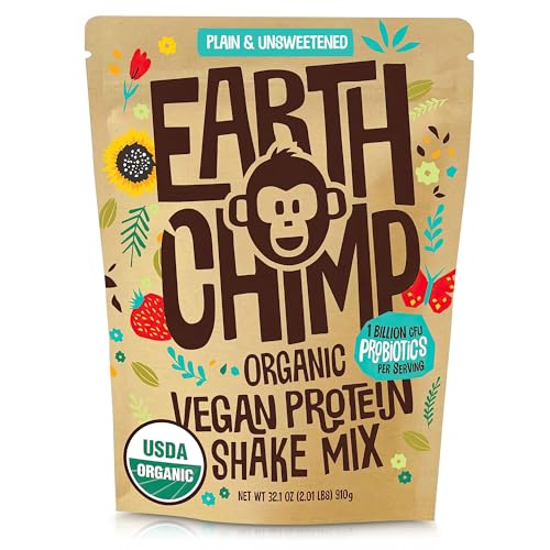 EarthChimp Organic Vegan Protein Powder - with Probiotics - Non GMO, Dairy Free EarthChimpUS supplements