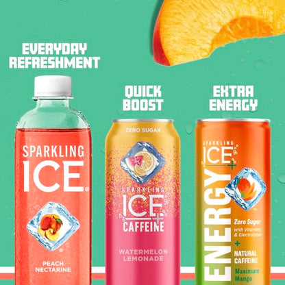 Sparkling Ice, Peach Nectarine Sparkling Water, Zero Sugar Flavored Water, with Vitamins Sparkling ICEUS supplements