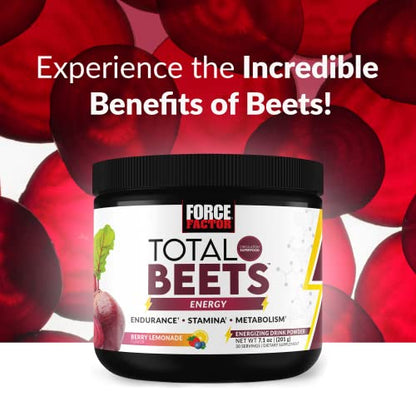 FORCE FACTOR Total Beets Beet Root Powder with Energy, NO3-T Nitrates to Support Force FactorUS supplements