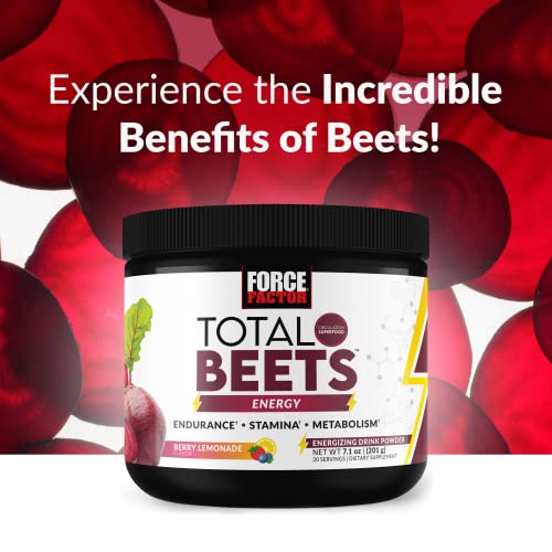 Force Factor Total Beets Energy Drink Mix, Superfood Beet Root Powder with Nitrates Force FactorAu supplements