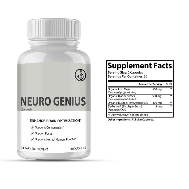 Neuro Genius Advanced Cognitive Support Supplement to uplock Brain Potential SampurakaAu supplements