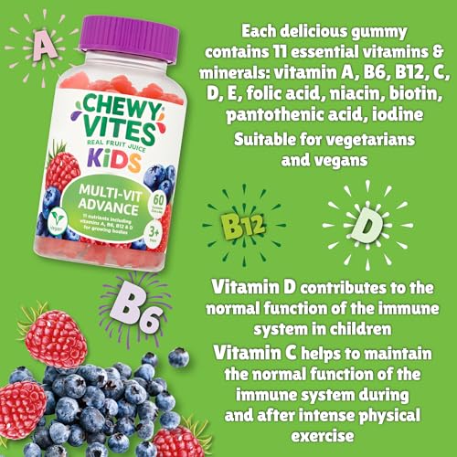 Chewy Vites Kids Multivitamin Advance 60 Gummy Vitamins | 11 Essential Nutrients CHEWY VITESUS supplements