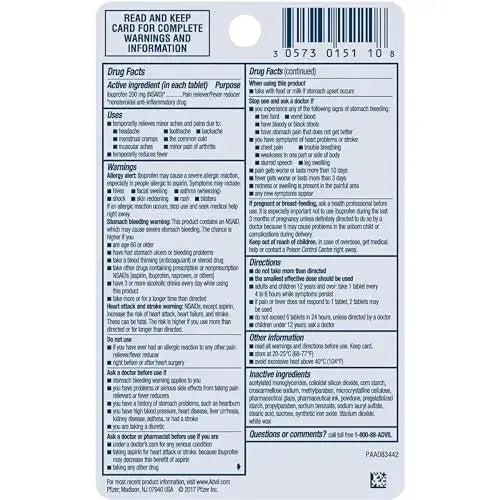 Advil PM Pain Reliever and Nighttime Sleep Aid, Ibuprofen for Pain Relief and Diphenhydramine Citrate for a Sleep Aid - 120 Coated Caplets and Pain Reliever and Fever Reducer, 10 Count Tablets AdvilAu supplements