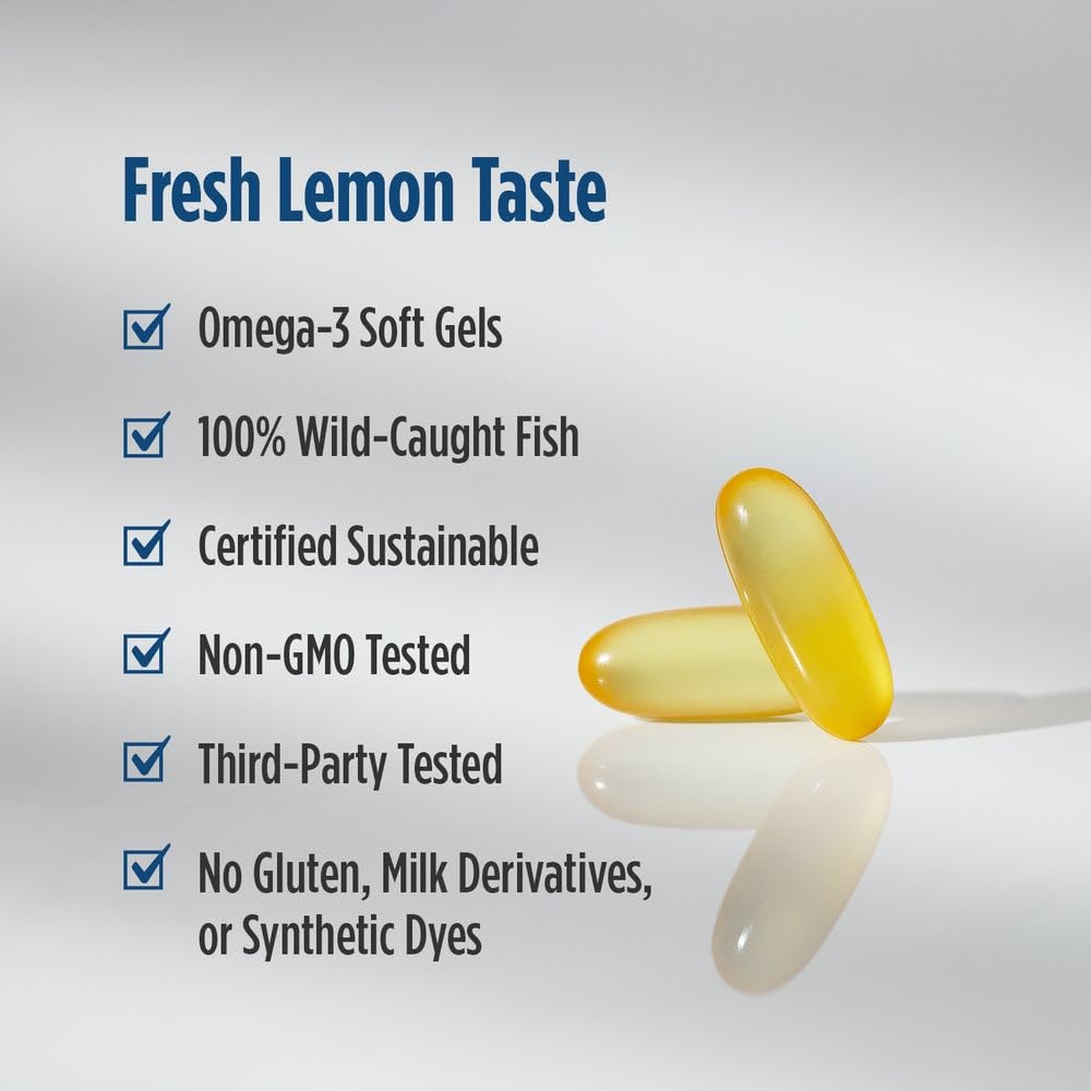 Nordic Naturals ProOmega-D, Lemon Flavor - 120 Soft Gels - 1280 mg Omega-3 + 1000 IU D3 - High-Potency Fish Oil - EPA & DHA - Brain, Eye, Heart, & Immune Health - Non-GMO - 60 Servings Nordic NaturalsAu supplements