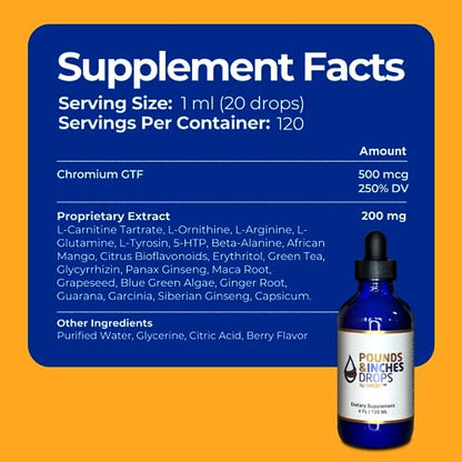 Dirobi Pounds and Inches Weight Management Drops, Liquid Supplement Pounds and Inches DropsUS supplements