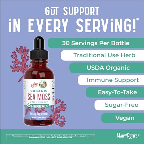 MaryRuth's Irish Sea Moss Liquid Drops | Sugar Free | SeaMoss for Gut Health and Immune MaryRuth OrganicsAu supplements