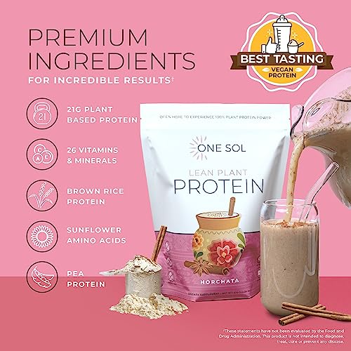 One Sol Lean Plant Protein Powder Horchata, Low Carb, Gluten Free One SolAu supplements