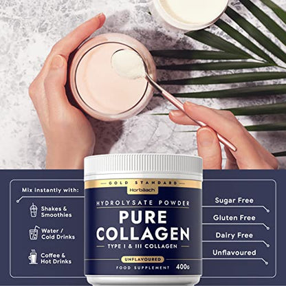 Collagen Powder | Gold Standard Bovine Collagen Peptides | Hydrolyzed Collagen HorbäachUS supplements