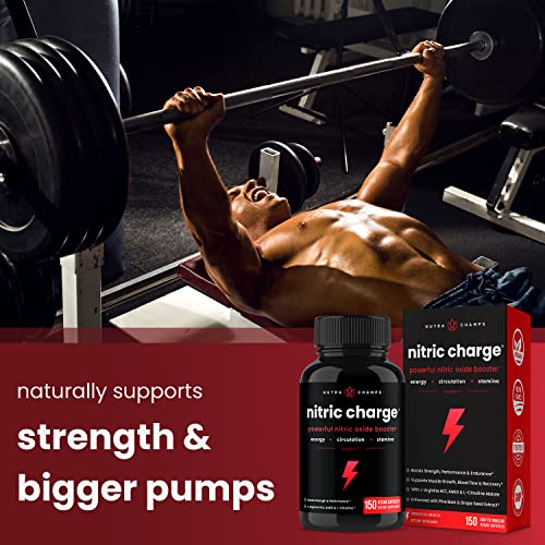 Nitric Oxide Supplement | L-Arginine, L Citrulline Malate, AAKG, Pine Bark, Grape Seed NutraChampsUS supplements
