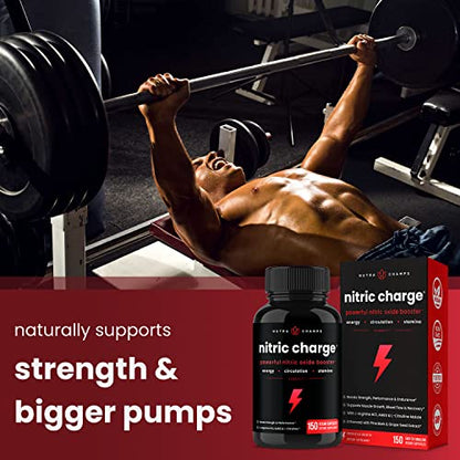 Nitric Oxide Supplement | L-Arginine, L Citrulline Malate, AAKG, Pine Bark, Grape Seed NutraChampsUS supplements