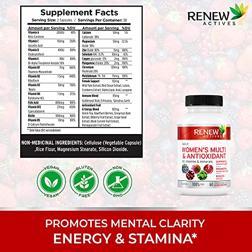Renew Actives Women's Multi-Vitamin & Antioxidant: Daily Health Supplement for Woman Renew ActivesUS supplements