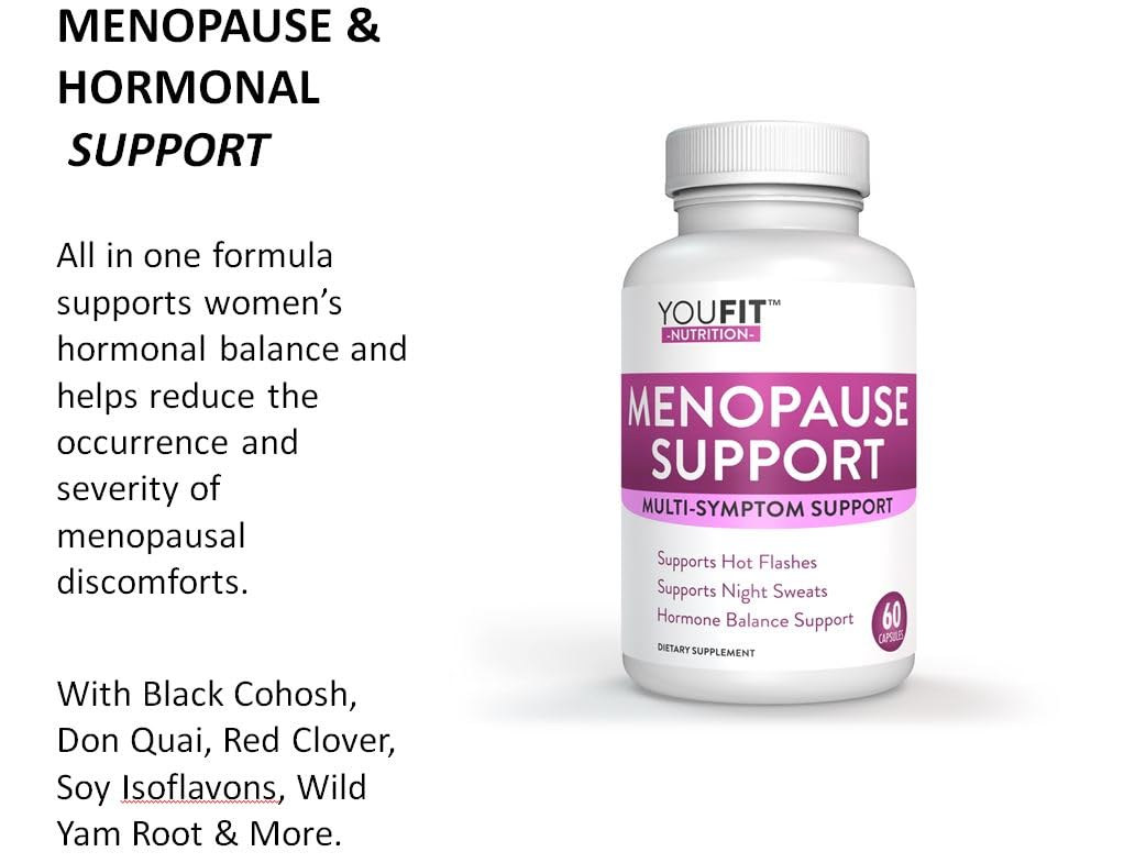 YouFit Nutrition Menopause Relief Capsules for Women - Natural Menopause Supplements for Women - Complete Day and Night Menopause Support - Reduces Hot Flashes, Stress, Night Sweats - 30 Servings YouFit NutritionAu supplements