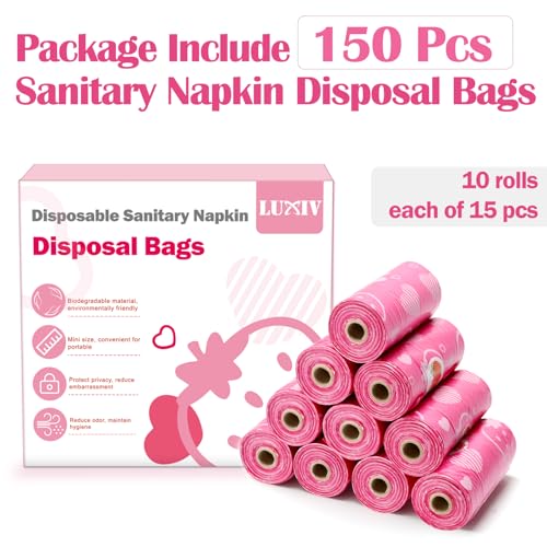 150Pcs Sanitary Napkin Disposal Bags, Luxiv Pink Disposable Sanitary Bag Personal Care Disposal Bags LuxivAu supplements