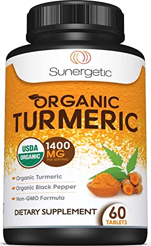 USDA Certified Organic Turmeric Supplement – Includes Organic Turmeric & Organic Black SunergeticUS supplements