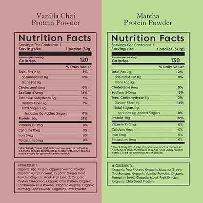 Truvani Organic Vegan Protein Powder Sample Pack - 20g of Plant Based Protein, Organic TruvaniUS supplements
