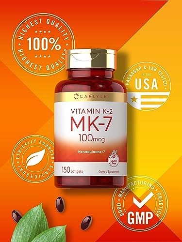 Carlyle Vitamin K2 Supplement 100mcg | K2 MK7 | 150 Softgels | Non-GMO CarlyleAu supplements