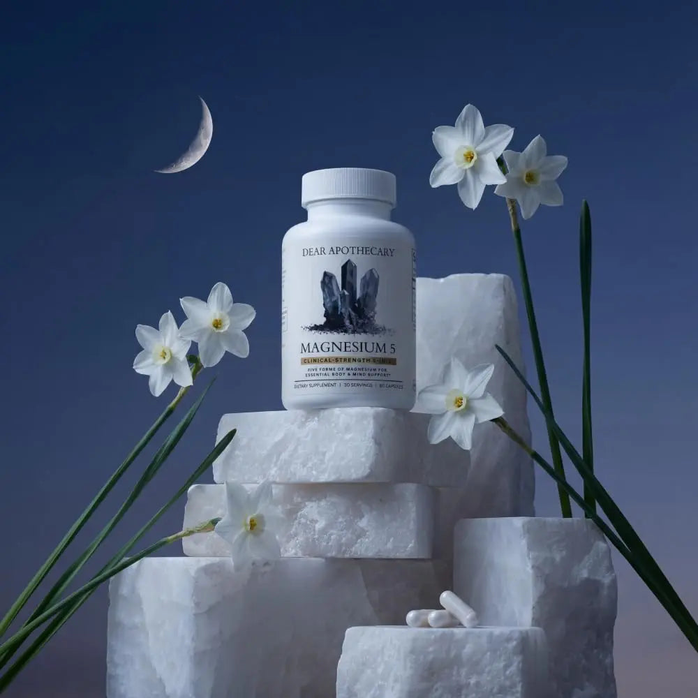 Magnesium Complex Supplement - 5 Forms Citrate Glycinate Malate Oxide Aquamin - Multi Magnesium Blend - High Absorption Chelated - Essential Mineral - Non-GMO Gluten-Free - 60 Capsules Dear Apothecarynz supplements