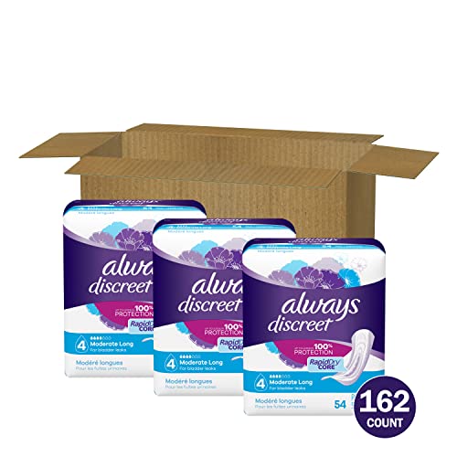 Always Discreet Adult Moderate Long Incontinence Pads, Up to 100% Leak Always DiscreetAu supplements