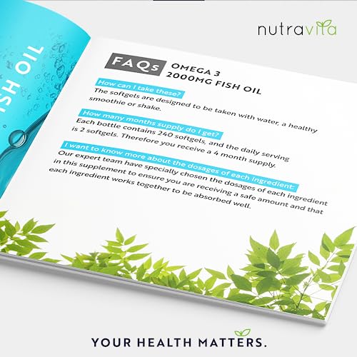 Omega 3 2000mg with 660mg EPA & 440mg DHA per Serving - 240 Softgel Capsules NutravitaUS supplements