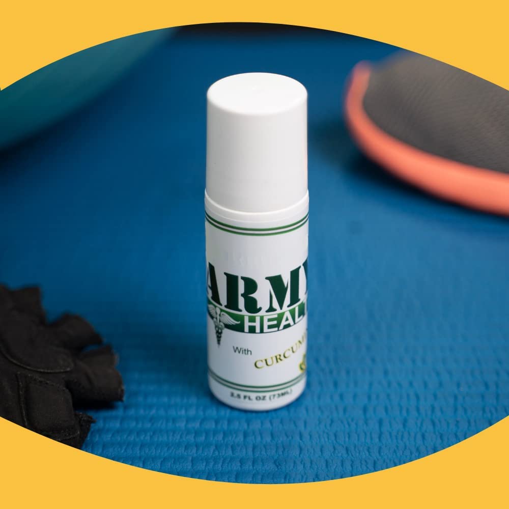 ARMY HEALTH Roll On 100% Natural Turmeric Curcumin - Pain Reliever - Inflammation - Headache - Backache - Joint and Muscle Pain 2.5 Oz ARMY HEALTHAu supplements