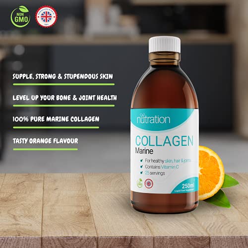 Marine Collagen Liquid | 25 x 10ml Servings | Liquid Collagen Drink for Women and Men | Pure Marine Collagen for Strong Bones & Joints NutrationAu supplements