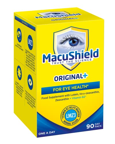 MacuShield Original Plus Capsules - 90 Day Pack, Eye Health Food Supplement containing MacushieldUS supplements