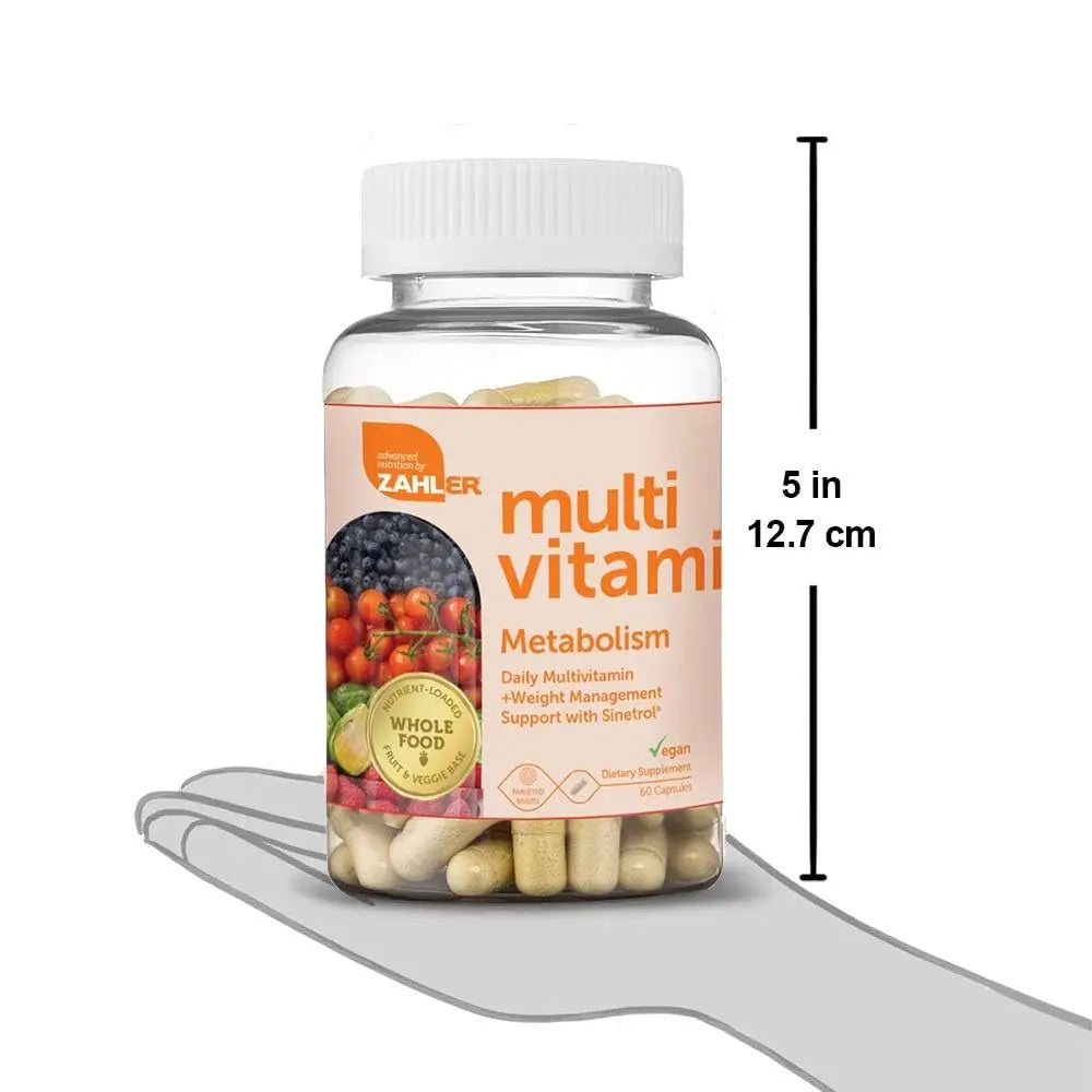 Zahler Multivitamin Metabolism + Weight Management Support for Women and Men with Iron, Certified Kosher, 60 Capsules ZahlerAu supplements