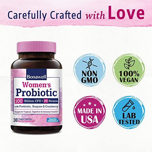 Bonawell Probiotics for Women 100B, with Organic Prebiotic, Cranberry for Feminine Health BonawellAu supplements