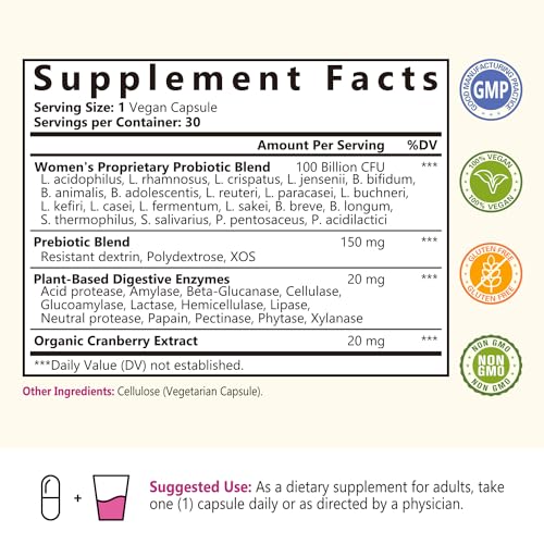 NatureMyst Women’s Probiotics 100 Billion, 20 Targeted Strains with Organic Cranberry NatureMystAu supplements